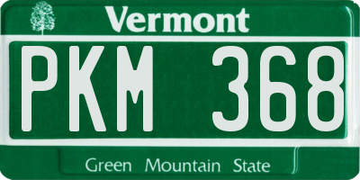 VT license plate PKM368