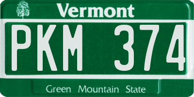 VT license plate PKM374