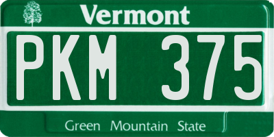 VT license plate PKM375