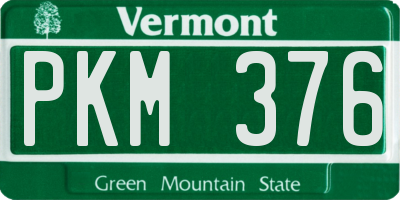 VT license plate PKM376
