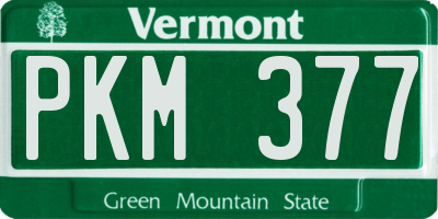 VT license plate PKM377