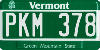 VT license plate PKM378