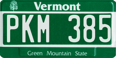 VT license plate PKM385