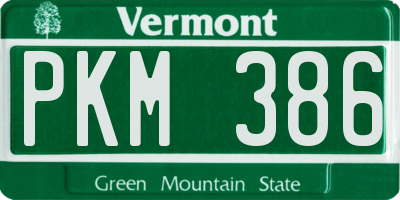 VT license plate PKM386