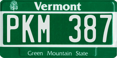 VT license plate PKM387