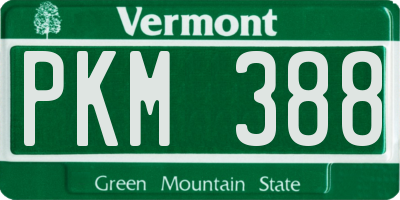 VT license plate PKM388