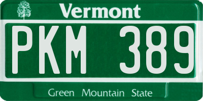VT license plate PKM389
