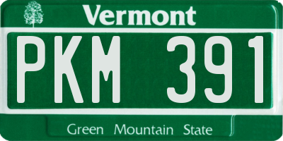 VT license plate PKM391