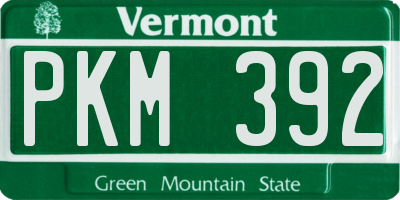 VT license plate PKM392