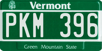 VT license plate PKM396