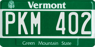 VT license plate PKM402