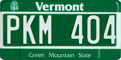 VT license plate PKM404