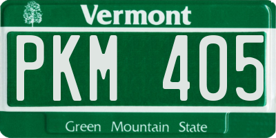 VT license plate PKM405