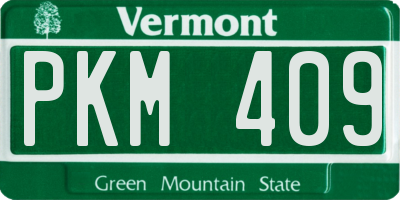 VT license plate PKM409