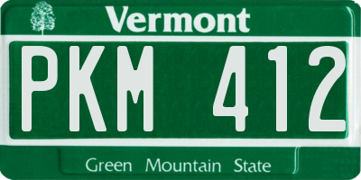 VT license plate PKM412