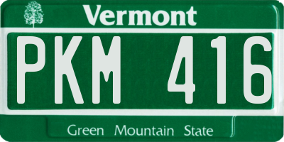 VT license plate PKM416
