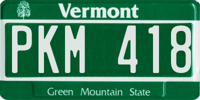 VT license plate PKM418