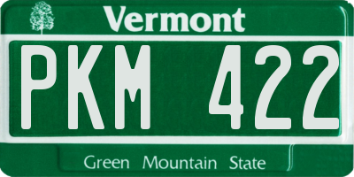 VT license plate PKM422