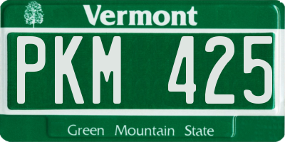 VT license plate PKM425