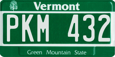 VT license plate PKM432