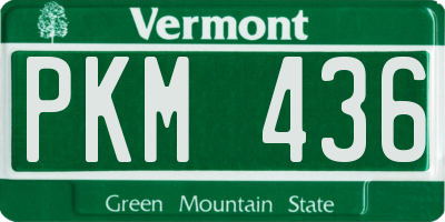 VT license plate PKM436