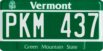 VT license plate PKM437