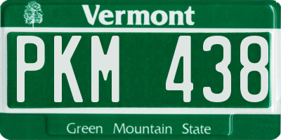 VT license plate PKM438
