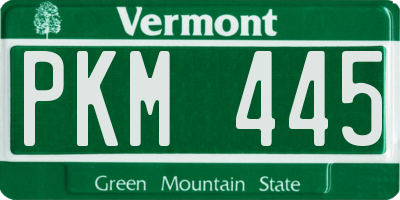 VT license plate PKM445