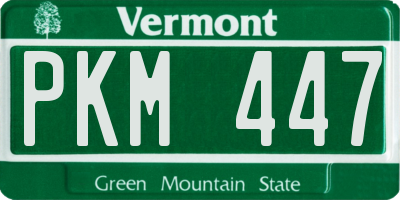VT license plate PKM447