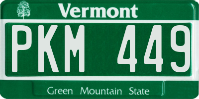 VT license plate PKM449