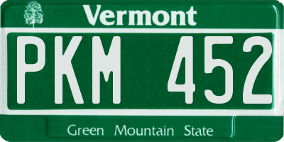 VT license plate PKM452