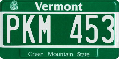 VT license plate PKM453