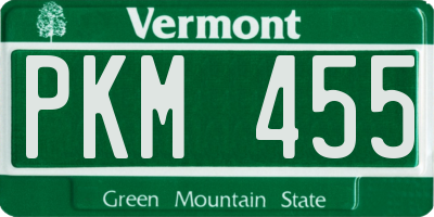 VT license plate PKM455