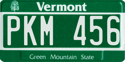 VT license plate PKM456
