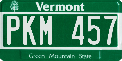 VT license plate PKM457