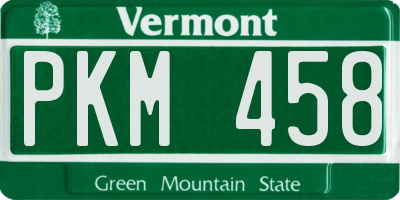 VT license plate PKM458
