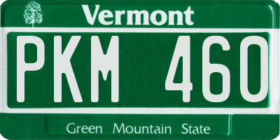 VT license plate PKM460