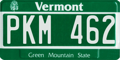 VT license plate PKM462