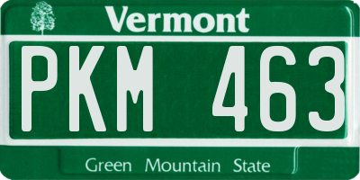 VT license plate PKM463
