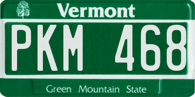VT license plate PKM468