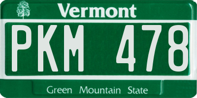 VT license plate PKM478