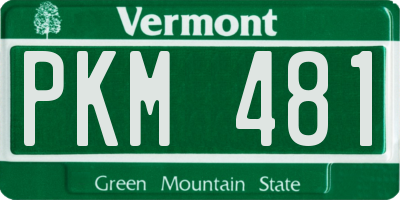 VT license plate PKM481