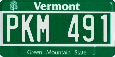 VT license plate PKM491