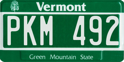 VT license plate PKM492