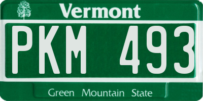 VT license plate PKM493