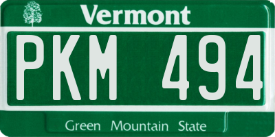 VT license plate PKM494
