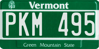 VT license plate PKM495