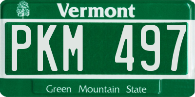 VT license plate PKM497