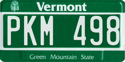 VT license plate PKM498