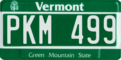 VT license plate PKM499